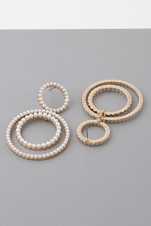 Double Jeweled Circle Earrings