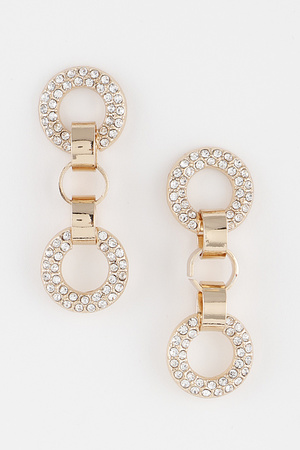 Crystal Cuff Chain Drop Earrings