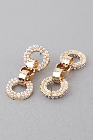 Crystal Cuff Chain Drop Earrings