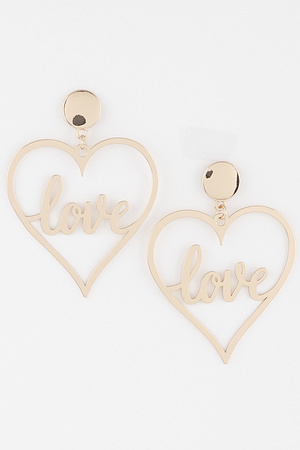 Open Love Heart Earrings
