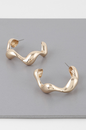 Liquid Wave Hoop Earrings