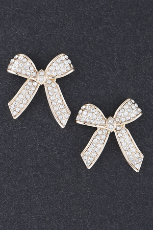 Jeweled Ribbon Stud Earrings