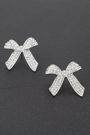Jeweled Ribbon Stud Earrings