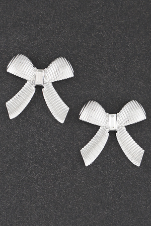 Lined Crystal Ribbon Stud Earrings