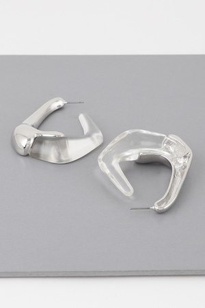 Clear Jeweled Hoop Earrings