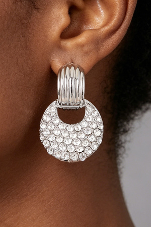 Modern Bejeweled Crescent Moon Earrings