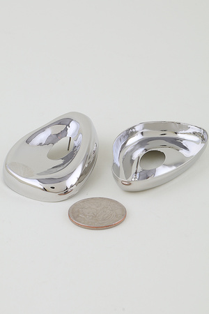 Shiny Hollow Dome Drop Earrings