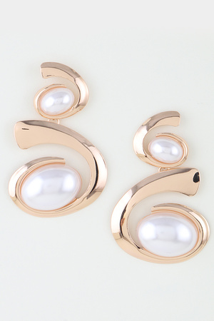 Ripple Wave Stone Drop Earrings