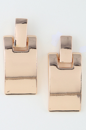 Architectural Half Hoop Bar Stud Earrings