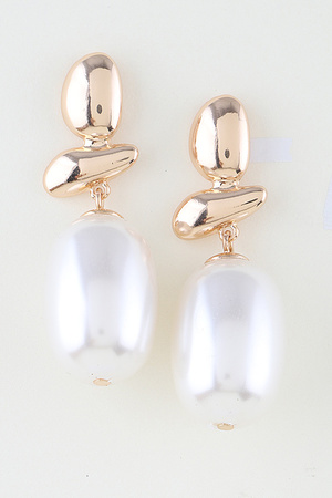 Modern Polished Stone Drop Earrings