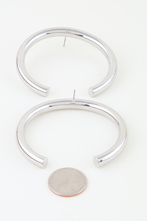 Polished Tube Hoop Earrings