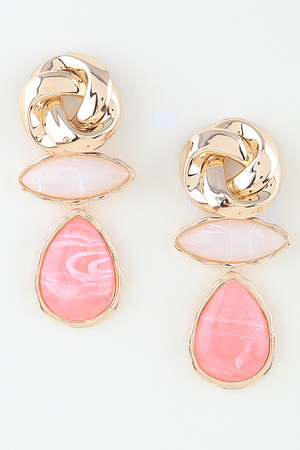 Modern Marble Stone Knot Earrings