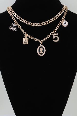 Double Luxury Woman Charms Chain Necklace