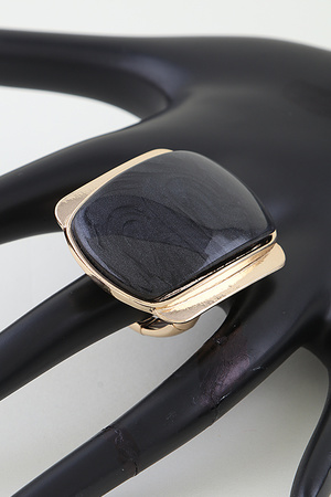 Marble Stone Cubic Statement Ring