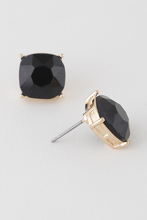 Coloved Stone Stud Earrings.