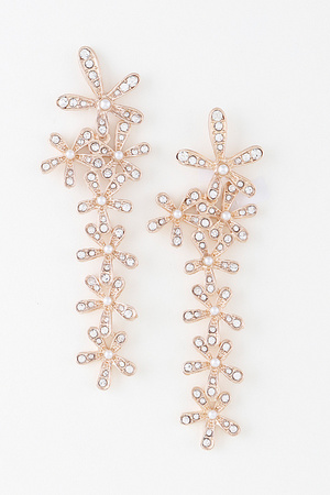Bejeweled Flower Drop Earrings