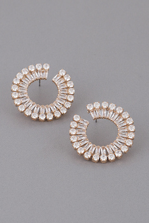 Jeweled Round Stud Earrings