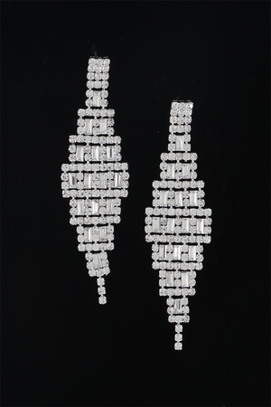 Knitted Rhinestone Drop Earrings