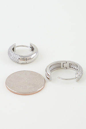 Bejeweled Cubic Zirconia Hoop Earrings
