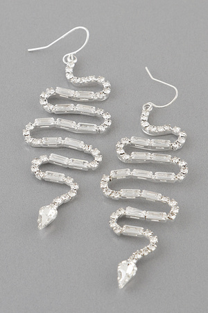 Rhinestone Snake Dangle Earrings