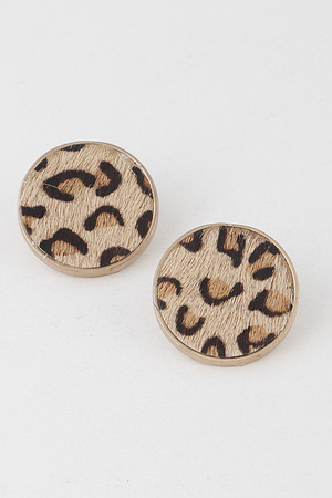 Animal Print Round Stud Earrings