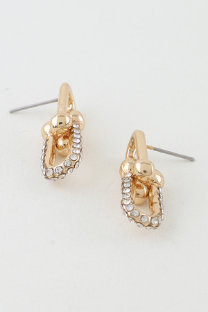 Bejeweled Link Chain Drop Earrings