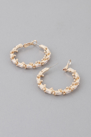 Beaded Bone Hoop Earrings