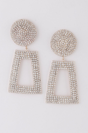 Jeweled  Square Drop  Earrings