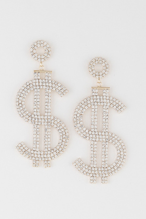Jeweled Dollar Sign Earrings