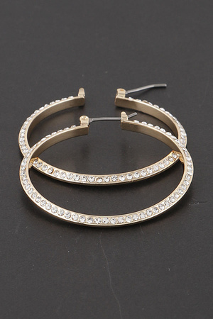 Jewel Embedded Hoop Earrings