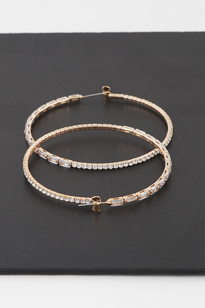 Rhinestone Crystal Hoop Earrings