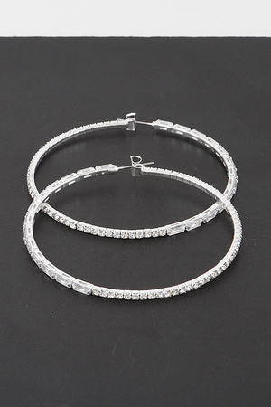 Rhinestone Crystal Hoop Earrings