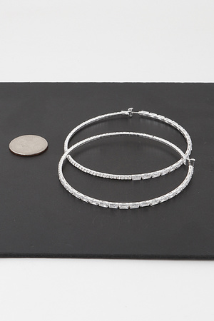 Large Rhinestone Hoop Earrings