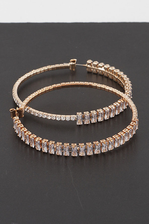 Double Jewel Hoop Earrings
