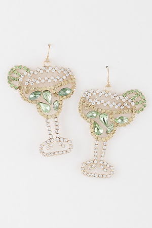 Jeweled Lime Cocktail Earrings
