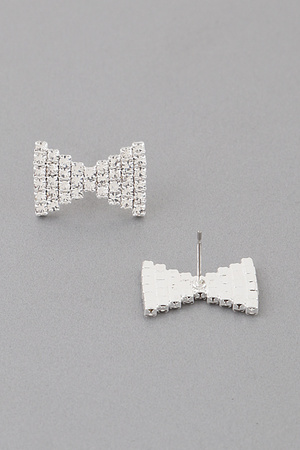 Jeweled Bow Tie Stud Earrings
