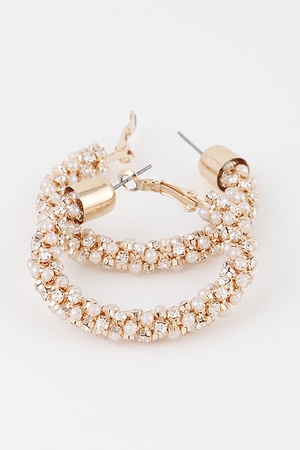 Multi Jeweled Hoop Earrings