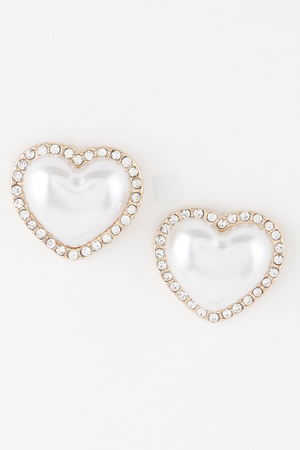 Jewel N Pearl Heart Earrings