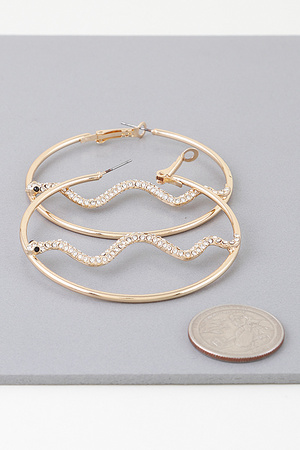 Bejeweled Snake Hoop Earrings