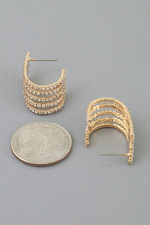 Multi Bejeweled Tier Hoop Earrings