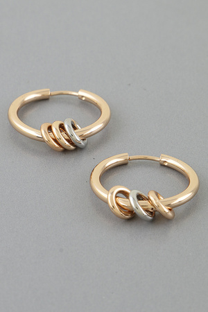 Two Toned Loop Hoop Earrings