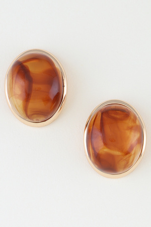 Modern Tortoise Dome Stud Earrings