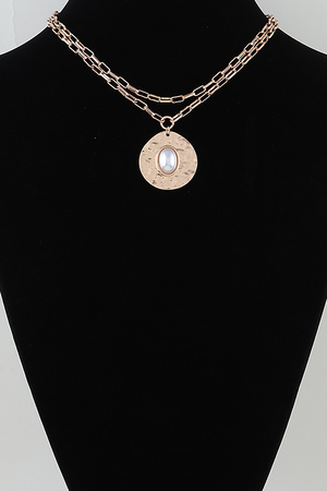 Hammered Eye in the Storm Necklace