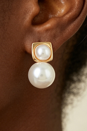 Pearl Stone Drop Earrings