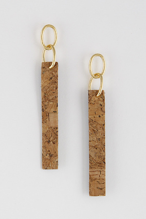 Chain and Bar Cork Drop Earrings 9FBA7
