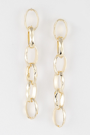 Patterned Chain Drop Earrings