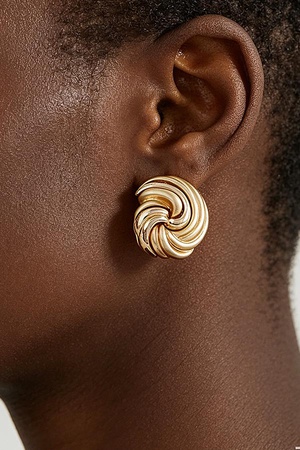 Polished Swirl Stud Earring