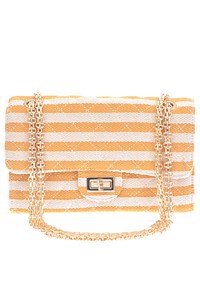 Fabric Emboss Striped Style Clutch