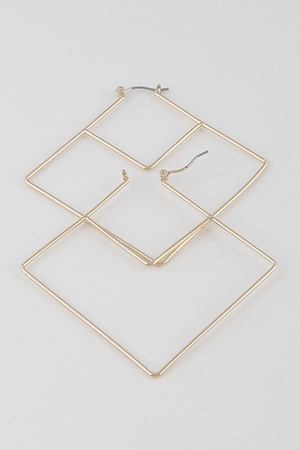 Simple Dividing Square Hoop Earrings