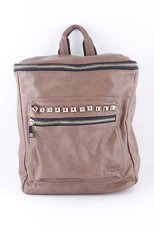 Studded Faux Leather Backpack